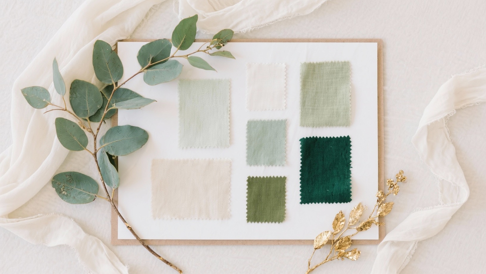 Inspirations visuelles pour un mariage nature chic Moodboard mariage nature chic avec végétaux, bois et touches dorées